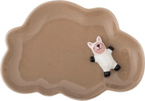 Кафява глинена детска чиния 14x20 cm Dolly – Bloomingville Mini