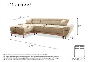 Бежов разтегателен диван променлив ъглов диван Dazzling Daisy - Miuform