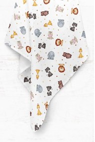 Бяло муселиново бебешко одеяло 75x100 cm Zoo – Mijolnir