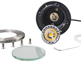 Комплект от 6 модерни наземни прожектори от неръждаема стомана - Basic Round