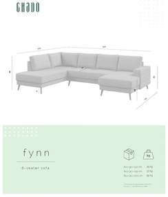 Сив ъглов диван (ляв ъгъл) Fynn - Ghado