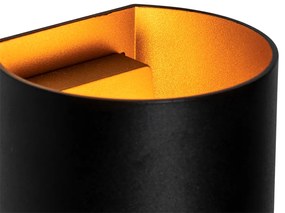 Модерна стенна лампа черна с месинг - Sabbio