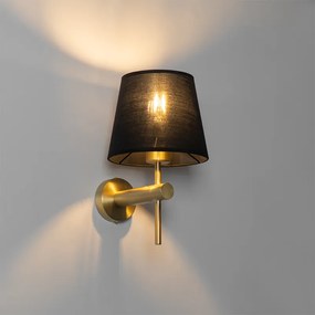 Модерна стенна лампа месинг с черно - Pluk