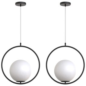 Пендел- СТЪКЛЕНА топка G110-1W BLACK WHITE