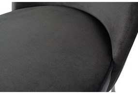 Черни кадифени трапезни столове в комплект 2 бр. Vogue – WOOOD