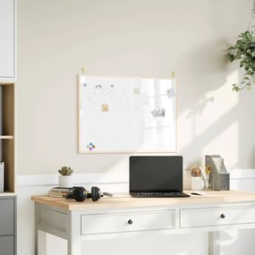 4017406 vidaXL Магнитна бяла дъска с рамка от масивна борова дървесина 80x55 см