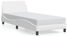 373099 vidaXL Рамка за легло Dover, бяла, 90x190 см изкуствена кожа
