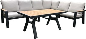 Сив алуминиев градински комплект за отдих за 5 души Rotterdam – Rojaplast