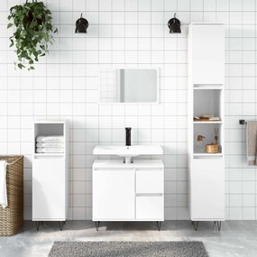 831606 vidaXL Шкаф за баня, бял гланц, 65x33x60 см, инженерно дърво
