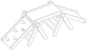 Сив/естествен пиклер триъгълник от масивен бор 265x61x60 cm Montessori – Meowbaby