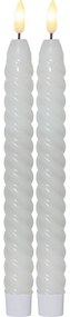 Комплект от 2 LED свещи от бял восък, височина 25 см Flamme Swirl Antique - Star Trading