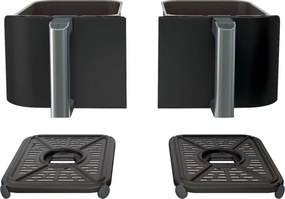 Двоен фритюрник с горещ въздух Ninja Foodi Dual Zone AF200EU, 2400W, Независими зони за готвене, 7.6 л, 4 програми, 100-240°C, Max Crisp, Sync, Черен