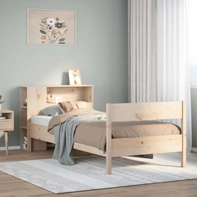 3322966 vidaXL Легло с рафтове за книги, без матрак, 90x200 см, бор масив