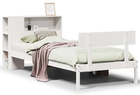 3321791 vidaXL Легло с етажерка за книги, без матрак, 100x200 см, бор масив