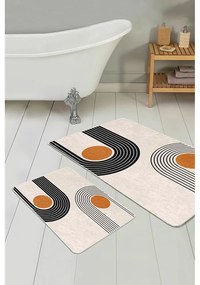 Бежови кадифени постелки за баня в комплект от 2 бр. 60x100 cm Dot Arch – Mila Home