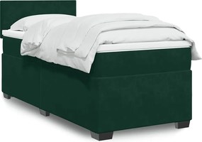 3288459 vidaXL Боксспринг легло с матрак, тъмнозелено, 80x200 см, кадифе