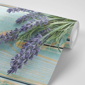 Фототапет – Лавандула на дървен фон