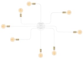 Прикрепен полилей TRUVA 8xE27/40W/230V бял/златен