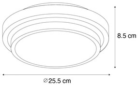 Модерна таванна лампа черна с бяла 25 см IP44 - Walden
