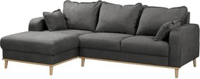 Тъмносив ъглов диван (ляв ъгъл) Beata - Ropez