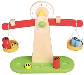 Lelin Toys - Детска дървена везна с теглилки