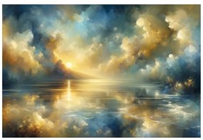 Самозалепващ тапет – Златно слънце над синята вода