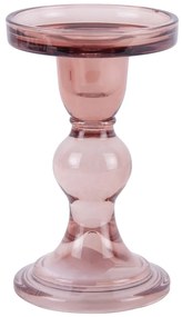 Розов стъклен свещник Изкуство - PT LIVING