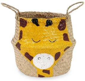 Жълта/естествена детска кошница за играчки от морска трева ø 30x28 cm Giraffe – Compactor