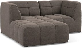 Кафяв ъглов диван от прежда с примки от букле (ляв ъгъл) Aloha – Makamii