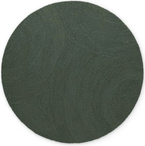 Тъмнозелен ръчно изработен вълнен кръгъл килим ø 200 cm Calmio – Hanse Home