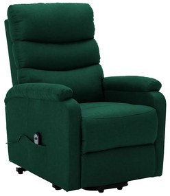 321242 vidaXL Изправящ стол, тъмнозелен, текстил