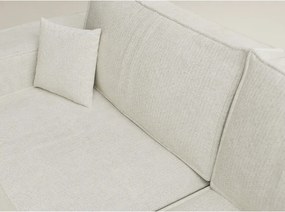 Кремав шенилов сгъваем/с място за съхранение ъглов диван (десен ъгъл/L форма) Tonga – Maison de Rêve