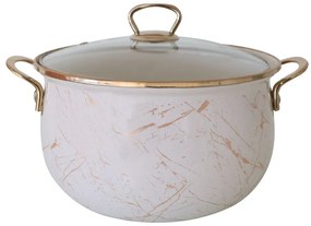 Тенджера Goldmann GM 8017-20B, 4L, 20х13 см, Емайлирана, Индукция, Златист/Мрамор