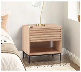 Нощно шкафче с дъбов плот в естествен цвят Celine – Støraa