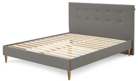 Антрацитно тапицирано двойно легло с решетка 160x200 cm Rory - Bobochic Paris