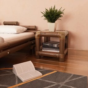 244608 vidaXL Нощно шкафче, 40x40x40 см, бамбук, тъмнокафяво