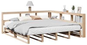 3324490 vidaXL Легло с етажерка за книги, без матрак, 180x200 см, бор масив