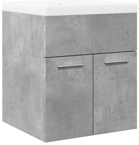 3324857 vidaXL Комплект мебели за баня от 2 части бетонно сив инженерно дърво