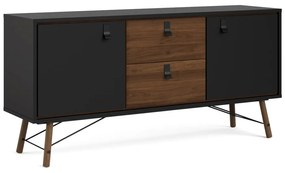 Черен скрин от декор от орех 150x72x40 cm Ry – Tvilum