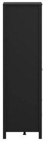 Черен гардероб с огледало 102x199x58 cm Madrid – Tvilum