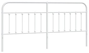 352665 vidaXL Метална табла за глава, бяла, 200 см