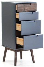 Антрацит/тъмнокафяв висок боров скрин 40x94 cm Nussa - Marckeric