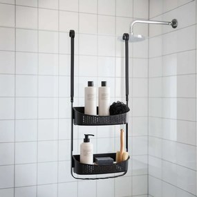 Матово черно висящ пластмасов рафт за баня Vesper – douceur d'intérieur