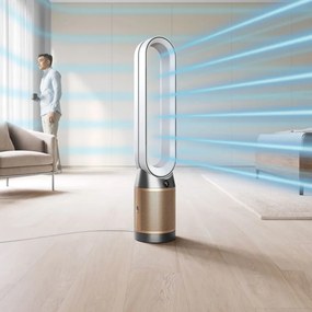 Пречиствател на въздух 2в1 Dyson PC2 De-NOx TP12 Wh/Gd, Охладител, 40W, До 40 м2, 10 скорости, Осцилация, HEPA+К-Carbon, Wi-Fi, LCD, Гласово управление, Бял/златист