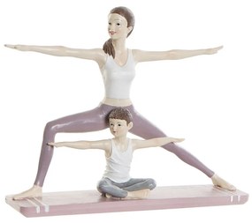 Декоративна фигурка DKD Home Decor Розов Смола Yoga (24 x 6,5 x 19,5 cm)