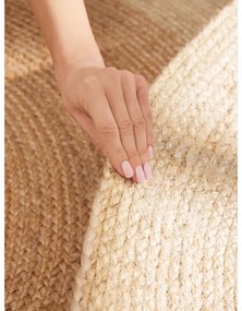 Двустранен ръчно изработен ютен кръгъл килим в цвят слонова кост ø 100 cm Jutta Ivory – Hanse Home