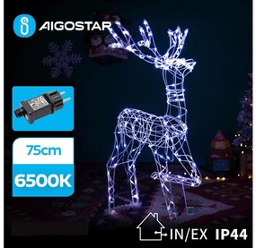 Aigostar - LED Екстериорна коледна декорация LED/3,6W/31/230V 6500K 75 см IP44 северен елен