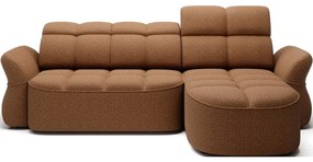 Жълт/кафяв кадифен сгъваем/с място за съхранение ъглов диван (десен ъгъл) Beneth – ELTAP