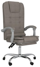 349659 vidaXL Масажен наклоняем офис стол, таупе, текстил