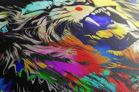 Картина на платно – Цветна лъвска глава